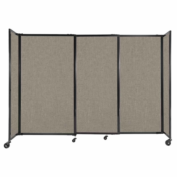 StraightWall Sliding Portable Partition 7'2" x 5' Warm Pebble Fabric